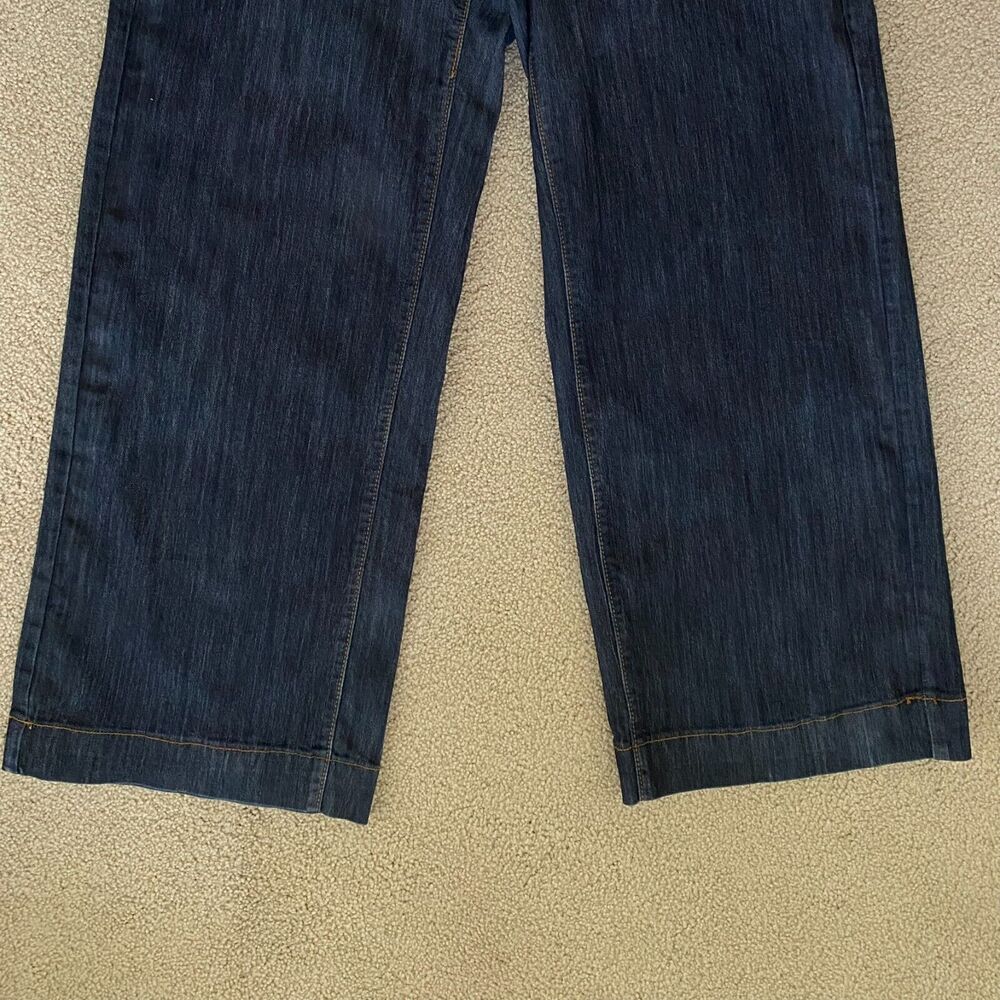 Ashley Stuart Wide Leg Jeans Women 16 Blue Excellent High Rise Zip Pockets Denim - Picture 11 of 11